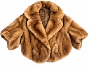 B&B Designer Furs Vintage Genuine Mink Fur Cape Jacket Honey Brown M/L